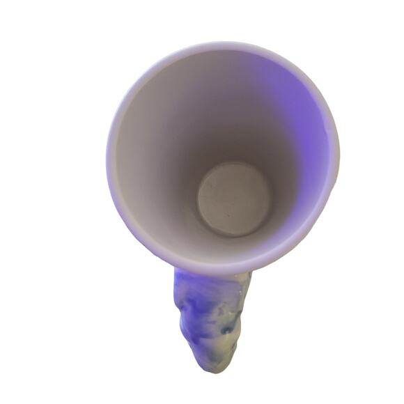 Unique Large White Cup Mug a Blue Elephant Head on the handle by Sherwood 3d - Picture 8 of 10